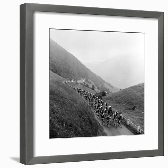 Contestants in the Grueling Tour De France are Seen on Their Way to the Mente Pass-null-Framed Photographic Print