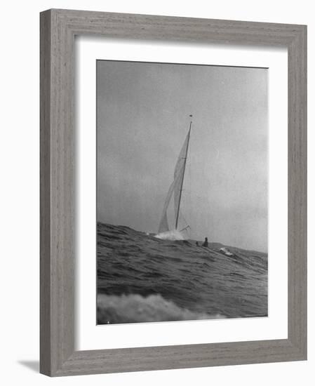 Contestants Sailing with Hull Down in the Heavy Seas-Cornell Capa-Framed Photographic Print