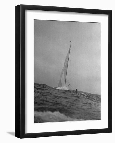 Contestants Sailing with Hull Down in the Heavy Seas-Cornell Capa-Framed Photographic Print