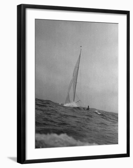 Contestants Sailing with Hull Down in the Heavy Seas-Cornell Capa-Framed Photographic Print