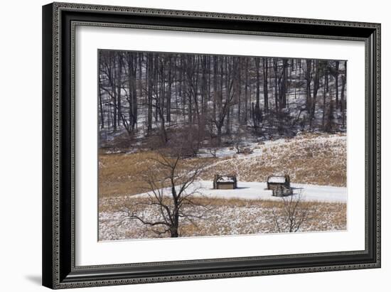 Continental Army Cabins Reconstructed at Valley Forge, Pennsylvania-null-Framed Photographic Print