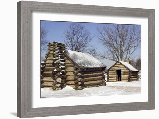 Continental Army Soldiers' Cabins Reconstructed at Valley Forge Winter Camp, Pennsylvania-null-Framed Giclee Print