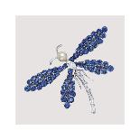 Dragonfly Jewel-Continental School -Framed Premium Giclee Print