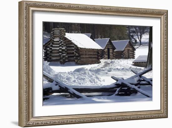 Continental Soldiers’ Cabins Reconstructed at the Valley Forge Winter Camp, Pennsylvania-null-Framed Photographic Print