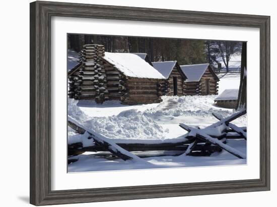 Continental Soldiers’ Cabins Reconstructed at the Valley Forge Winter Camp, Pennsylvania-null-Framed Photographic Print