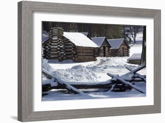 Continental Soldiers’ Cabins Reconstructed at the Valley Forge Winter Camp, Pennsylvania-null-Framed Photographic Print