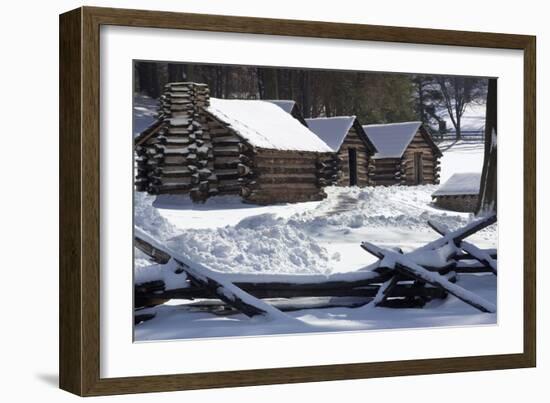 Continental Soldiers’ Cabins Reconstructed at the Valley Forge Winter Camp, Pennsylvania-null-Framed Photographic Print