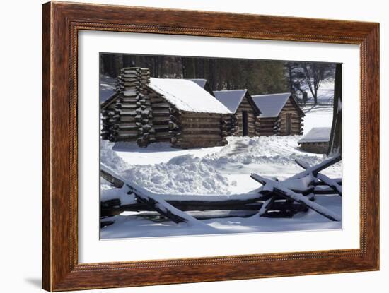 Continental Soldiers’ Cabins Reconstructed at the Valley Forge Winter Camp, Pennsylvania-null-Framed Photographic Print