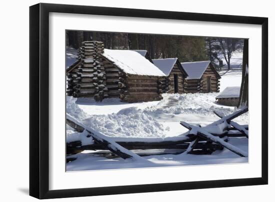 Continental Soldiers’ Cabins Reconstructed at the Valley Forge Winter Camp, Pennsylvania-null-Framed Photographic Print