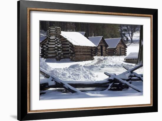 Continental Soldiers’ Cabins Reconstructed at the Valley Forge Winter Camp, Pennsylvania-null-Framed Photographic Print