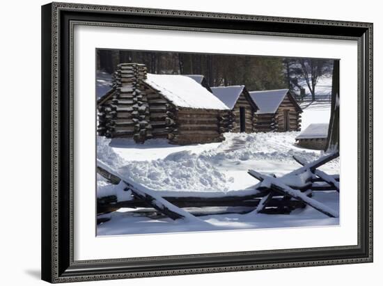 Continental Soldiers’ Cabins Reconstructed at the Valley Forge Winter Camp, Pennsylvania-null-Framed Photographic Print