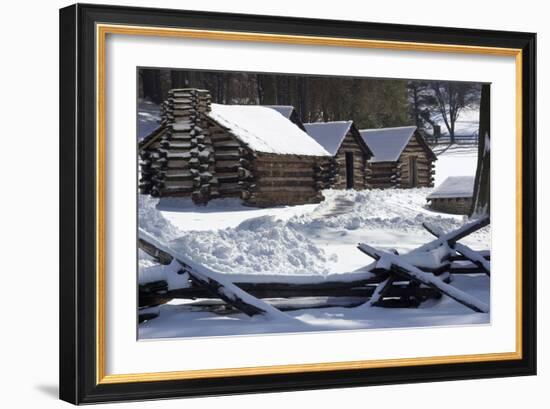 Continental Soldiers’ Cabins Reconstructed at the Valley Forge Winter Camp, Pennsylvania-null-Framed Photographic Print