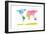 Continents World Map-Michael Tompsett-Framed Premium Giclee Print