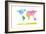 Continents World Map-Michael Tompsett-Framed Art Print