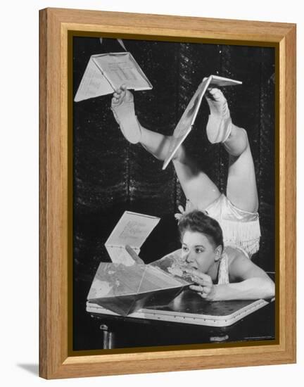 Contortionist Assembling a Dymaxion Map-Wallace Kirkland-Framed Premier Image Canvas