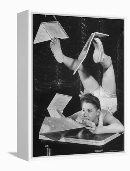 Contortionist Assembling a Dymaxion Map-Wallace Kirkland-Framed Premier Image Canvas