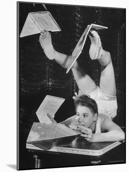 Contortionist Assembling a Dymaxion Map-Wallace Kirkland-Mounted Photographic Print