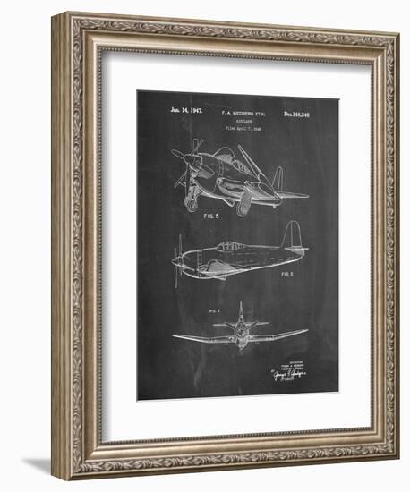 Contra Propeller Low Wing Airplane Patent-Cole Borders-Framed Art Print