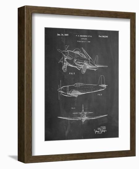 Contra Propeller Low Wing Airplane Patent-Cole Borders-Framed Art Print