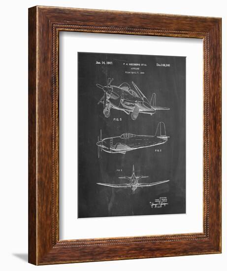 Contra Propeller Low Wing Airplane Patent-Cole Borders-Framed Art Print