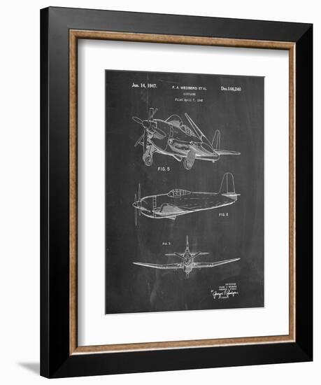 Contra Propeller Low Wing Airplane Patent-Cole Borders-Framed Art Print