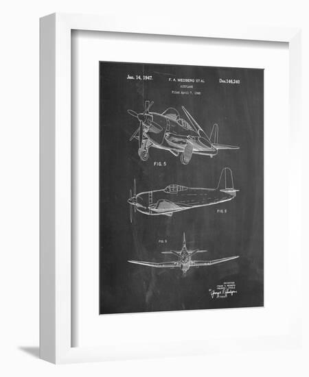 Contra Propeller Low Wing Airplane Patent-Cole Borders-Framed Art Print