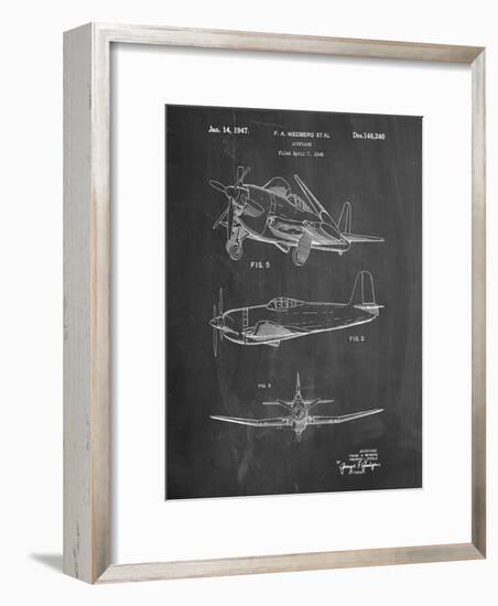 Contra Propeller Low Wing Airplane Patent-Cole Borders-Framed Art Print