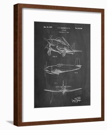 Contra Propeller Low Wing Airplane Patent-Cole Borders-Framed Art Print