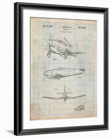 Contra Propeller Low Wing Airplane Patent-Cole Borders-Framed Art Print