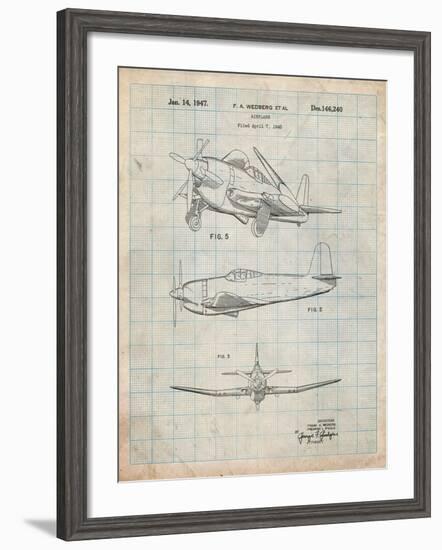 Contra Propeller Low Wing Airplane Patent-Cole Borders-Framed Art Print