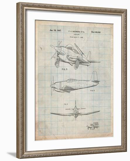 Contra Propeller Low Wing Airplane Patent-Cole Borders-Framed Art Print