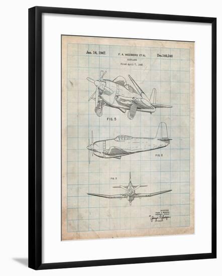 Contra Propeller Low Wing Airplane Patent-Cole Borders-Framed Art Print
