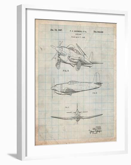 Contra Propeller Low Wing Airplane Patent-Cole Borders-Framed Art Print