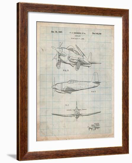 Contra Propeller Low Wing Airplane Patent-Cole Borders-Framed Art Print