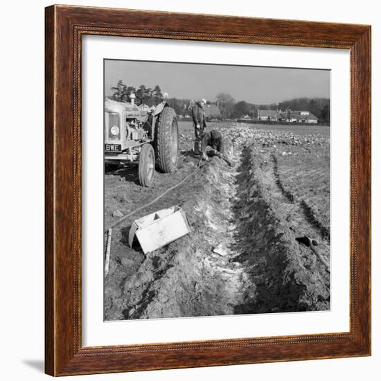 Contractors Setting Explosives in a Trench in Firbeck, Near Rotherham, 1962-Michael Walters-Framed Photographic Print