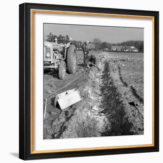 Contractors Setting Explosives in a Trench in Firbeck, Near Rotherham, 1962-Michael Walters-Framed Photographic Print