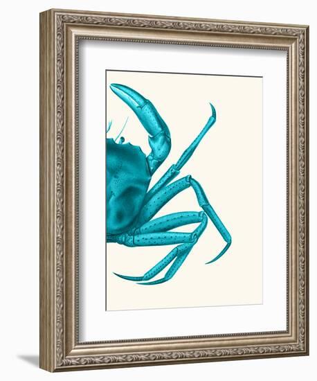 Contrasting Crab in Turquoise a-Fab Funky-Framed Art Print