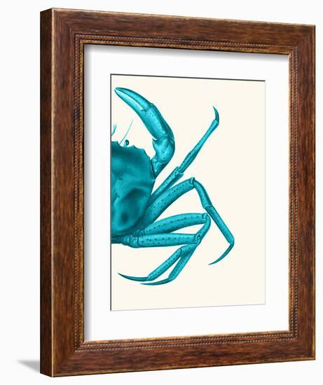 Contrasting Crab in Turquoise a-Fab Funky-Framed Art Print