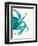 Contrasting Crab in Turquoise a-Fab Funky-Framed Art Print