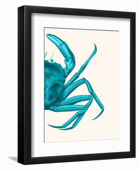 Contrasting Crab in Turquoise a-Fab Funky-Framed Art Print