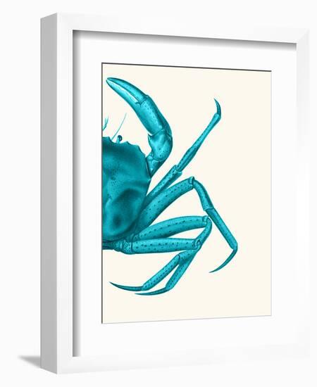 Contrasting Crab in Turquoise a-Fab Funky-Framed Art Print