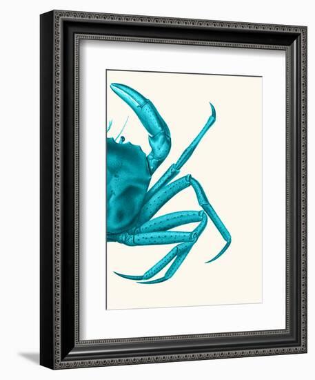 Contrasting Crab in Turquoise a-Fab Funky-Framed Art Print