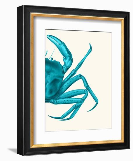 Contrasting Crab in Turquoise a-Fab Funky-Framed Art Print