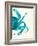 Contrasting Crab in Turquoise a-Fab Funky-Framed Art Print