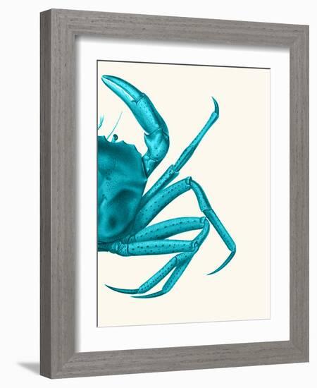 Contrasting Crab in Turquoise a-Fab Funky-Framed Art Print