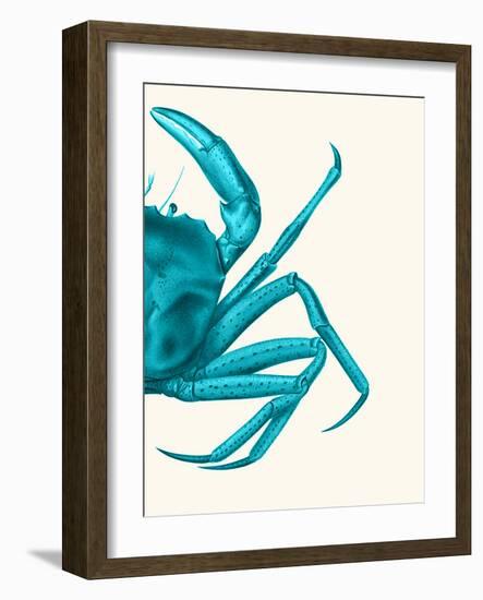 Contrasting Crab in Turquoise a-Fab Funky-Framed Art Print