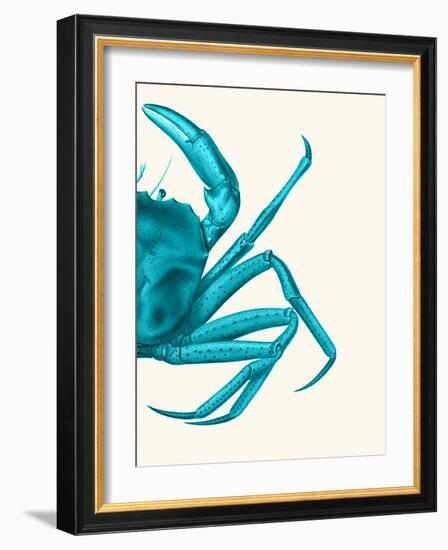 Contrasting Crab in Turquoise a-Fab Funky-Framed Art Print