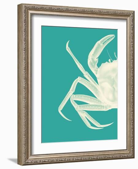 Contrasting Crab in Turquoise b-Fab Funky-Framed Art Print