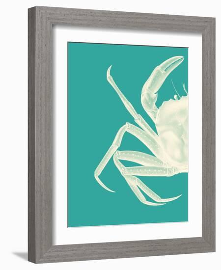 Contrasting Crab in Turquoise b-Fab Funky-Framed Art Print