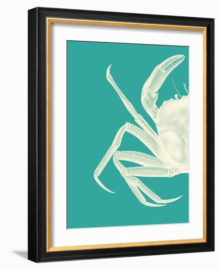 Contrasting Crab in Turquoise b-Fab Funky-Framed Art Print